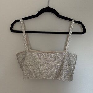 Silver Glitter Crop Top
